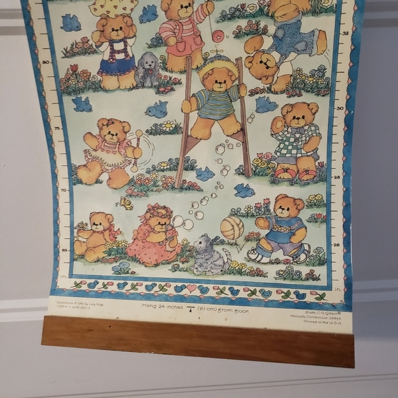 Vintage Lucy Bear Childrens Growth Chart Teddy Bear 37x9.5 Inch 1985 - Picture 7 of 13
